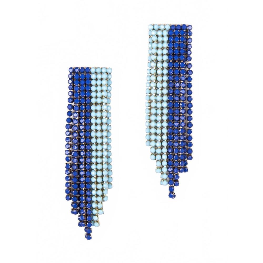 NEW DEEPA GURNANI women's rayla earrings in cobalt/blue combo